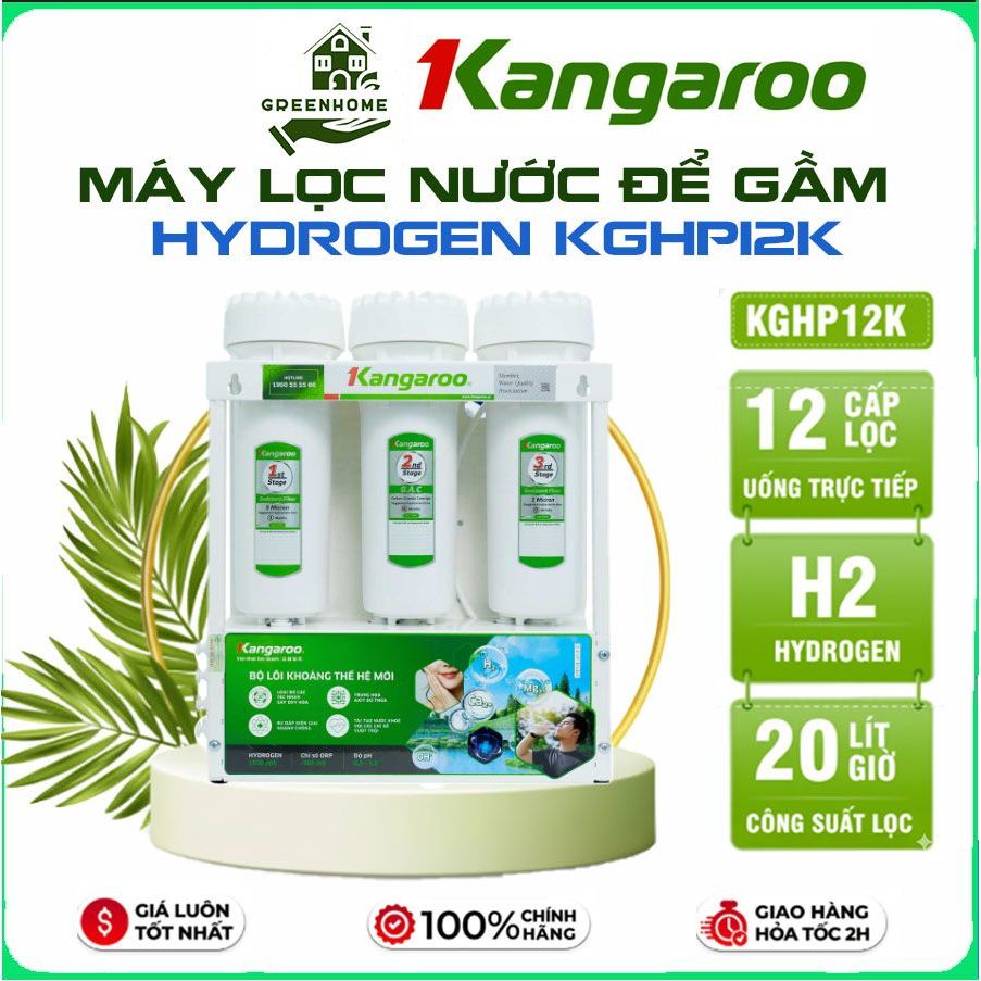 Máy Lọc Nước Kangaroo Hydrogen KGHP12K,12 Lõi Lọc,20l/H, Bảo Hành Chính Hãng 2 Năm