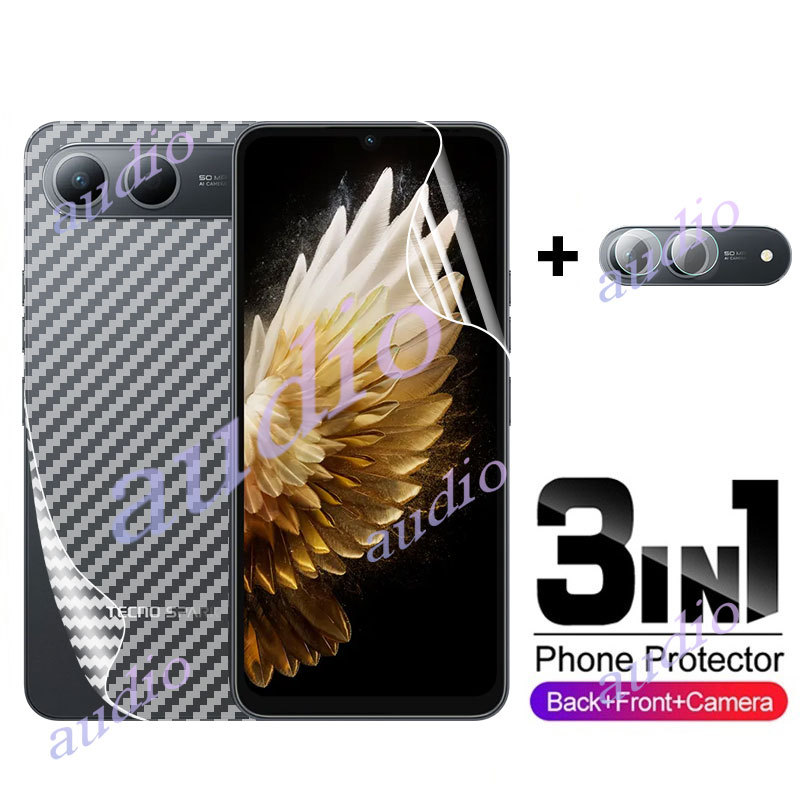 TECNO Spark 40 5G 3in1 Mặt Sau Ống Kính Hydrogel Cho Tecno Spark 40 Spark40 5G 2025 Bảo Vệ Màn Hình 