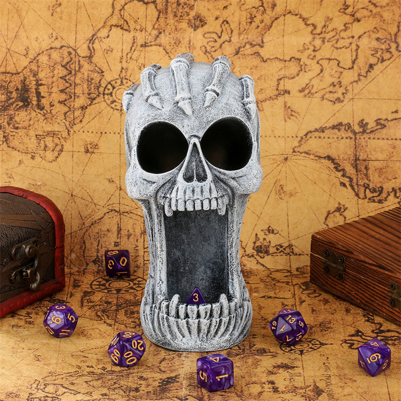 Gothic 3D Resin Printed Skull Head Dice Tower Role Playing Game Accessory for Dungeons and Dragons R