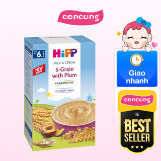 Sản phẩm dinh dưỡng Hipp (Bột sữa ngũ cốc dinh dưỡng tổng hợp, mận tây) dành cho trẻ từ 6 tháng tuổi