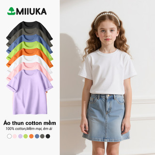 MIIUKA áo phông bé gái cotton nhẹ thoáng phối quần short rất đẹp phong cách năng động (LWDX)