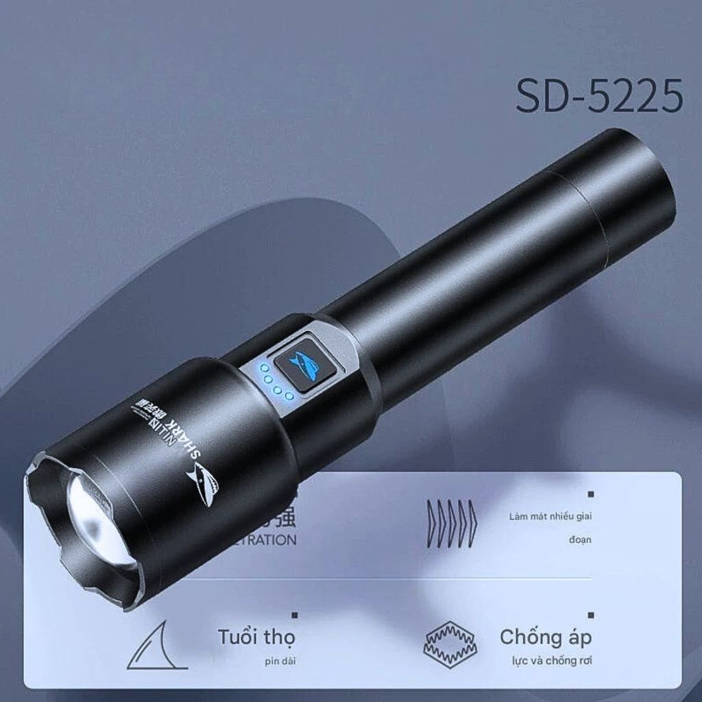 ĐÈN PIN Siêu Sáng LED SMILING SHARK SD-5225 M80