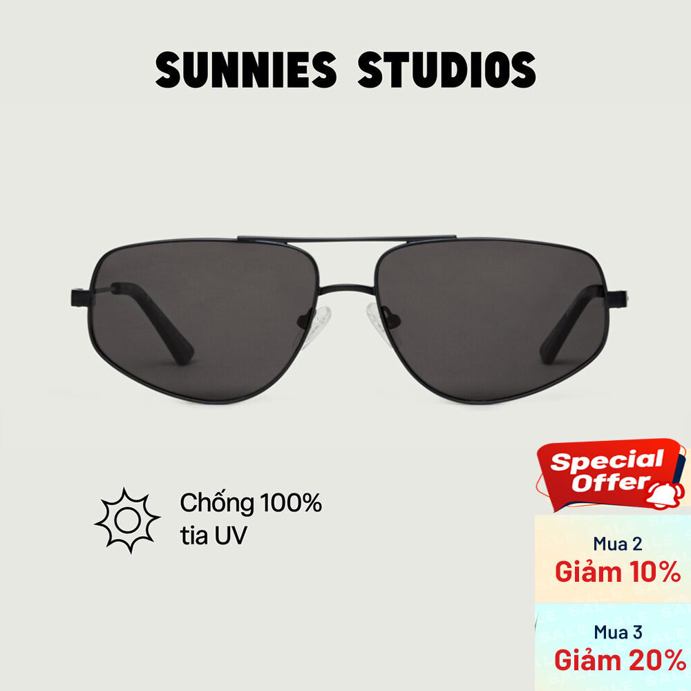 SUNNIES STUDIOS - Kính Mát Gọng Phi Công Rome Charcoal Midnight Polarized - 60334P-1-1