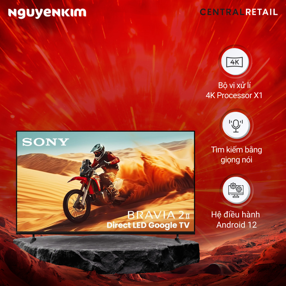 [Mới 2025] Sony Google TV 4K LED NỀN BRAVIA 2 II 50 inch K-50S25VM2