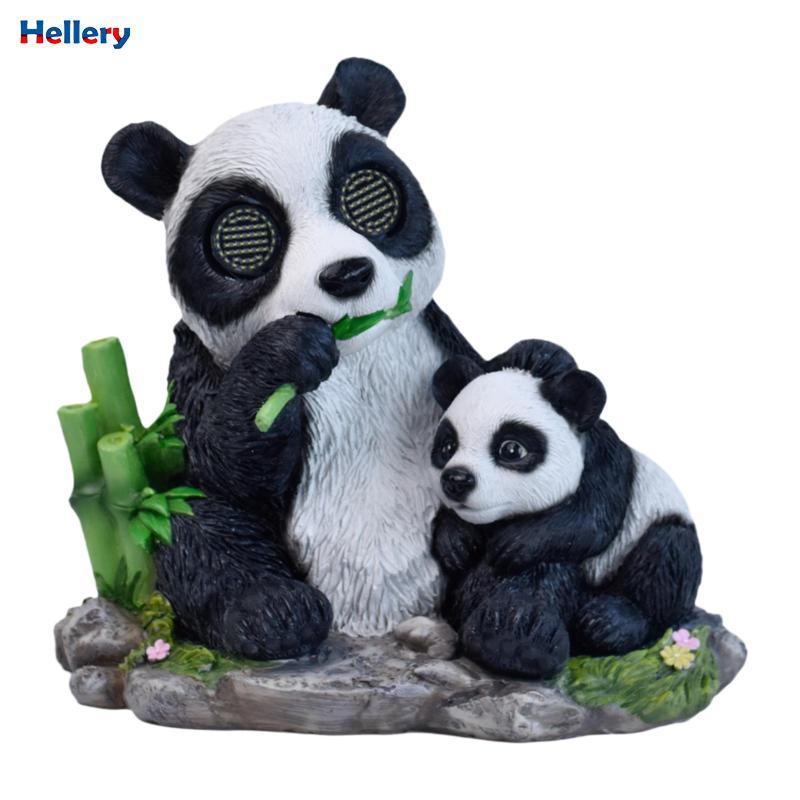 Tượng đèn năng lượng mặt trời Garden Panda Quà tặng Tượng động vật cho sân cỏ
