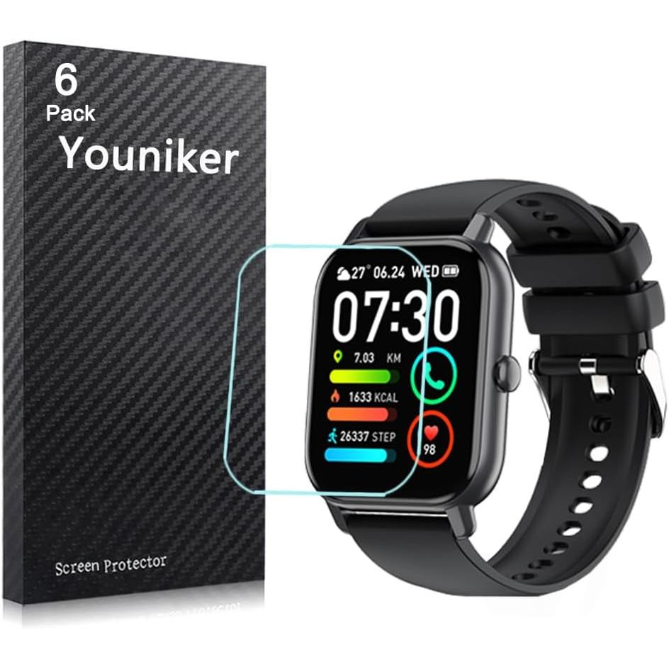 6 Gói Tương Thích Với Nerunsa P66D 1.85 ” Đồng Hồ Thông Minh Bảo Vệ Màn Hình Cho Dotn P66D 1.85 Inch