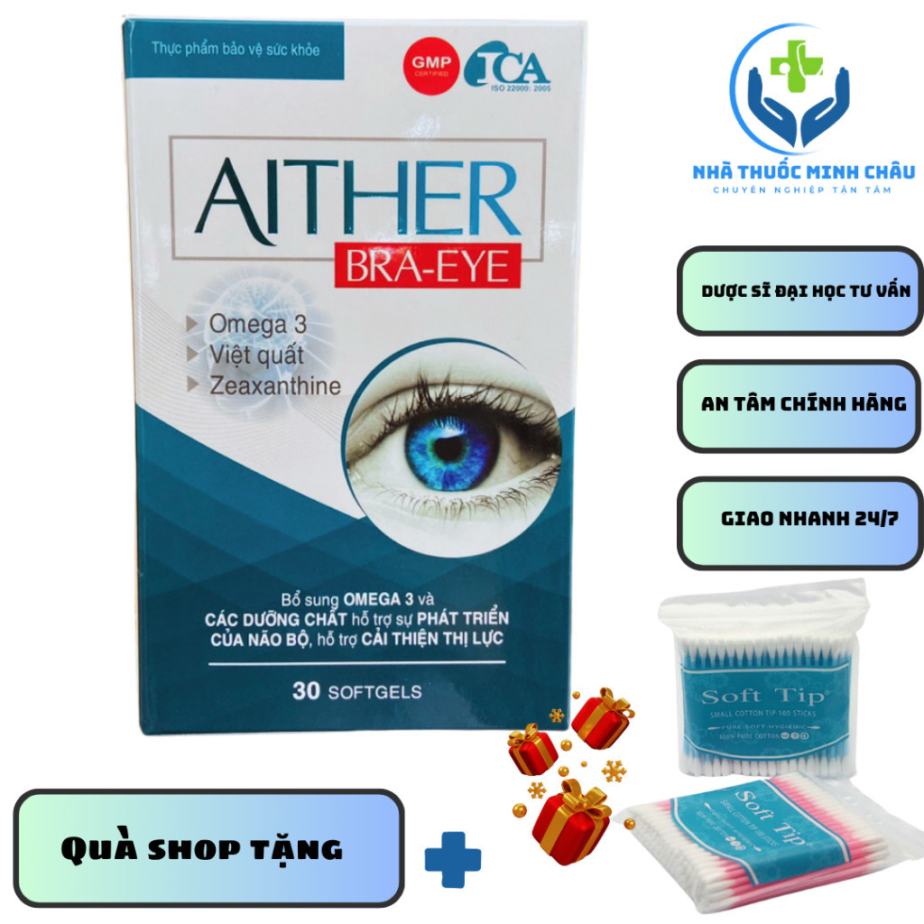 [CHÍNH HÃNG]  Viên Uống AITHER BRA-EYE cho mắt sáng khỏe, hỗ trợ sự phát triển của não bộ