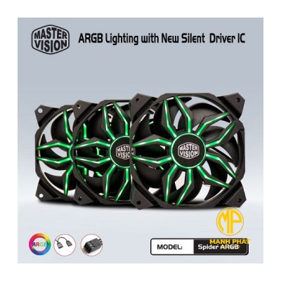 Bộ Kit 3 Fan Spider Full LED ARGB (1 hub/ 3Fan), Có Kèm Thêm Fan Lẻ