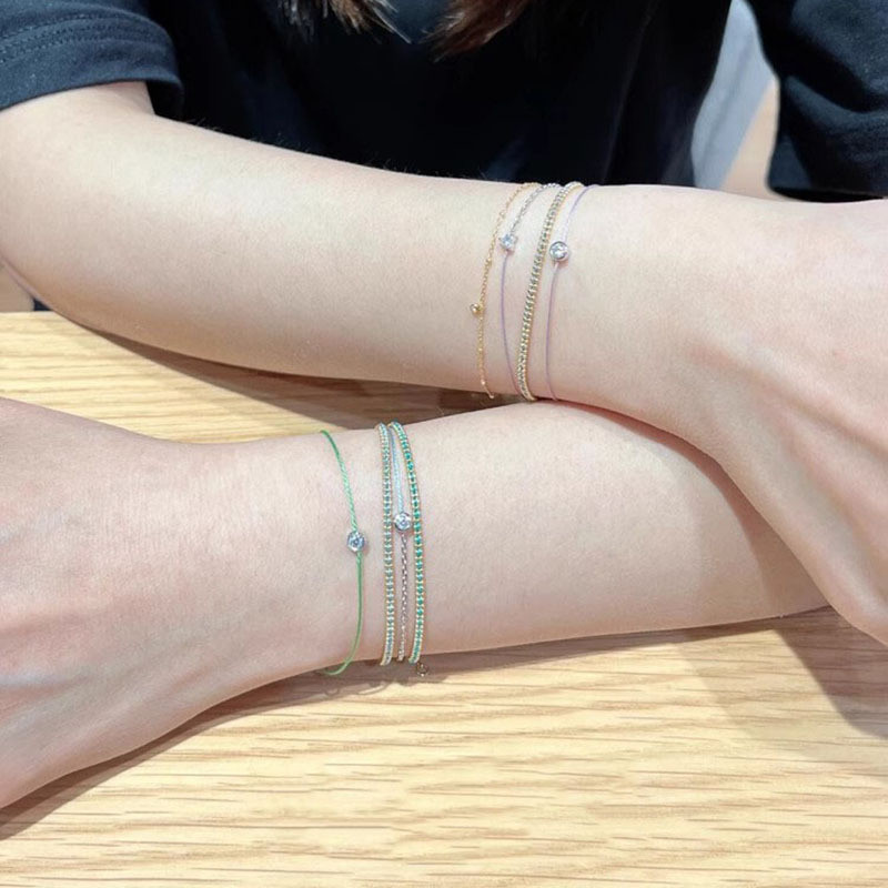 Vòng tay bong bóng kim cương đơn siêu mịn