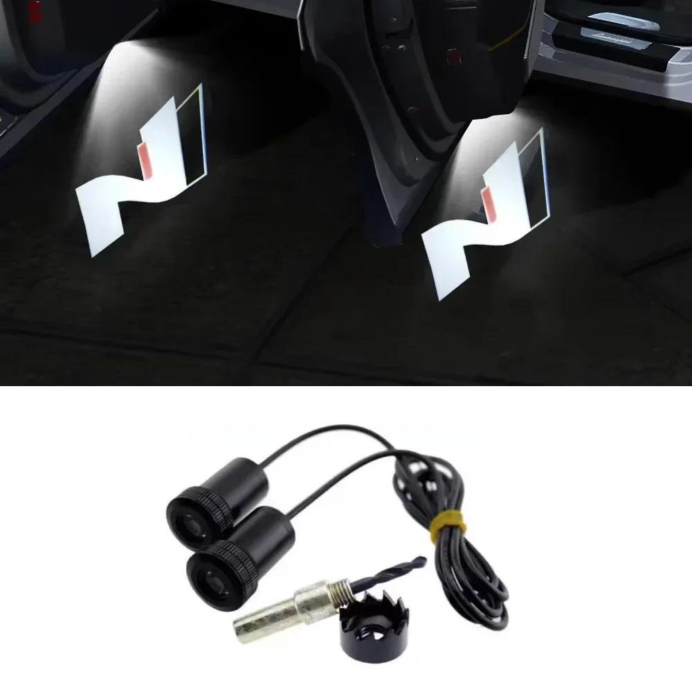 Dành Cho Xe Hyundai N Huy Hiệu Đèn N Logo Cửa Đèn Cho Xe Hyundai ix35 ix25 i40 IX30 I10 Tucson Sonat