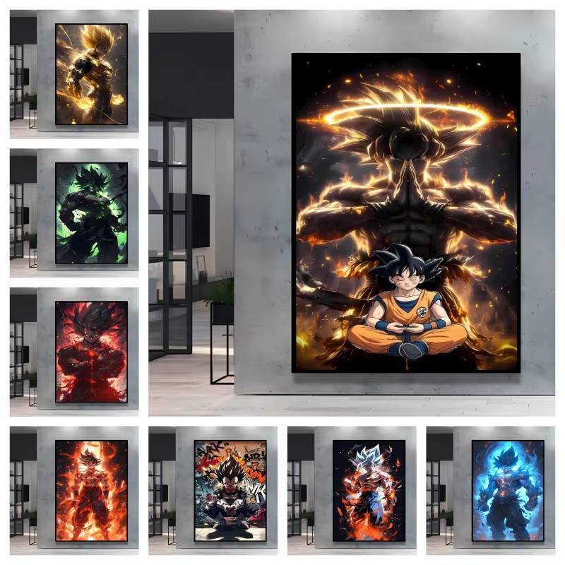Dragon Ball Goku Nhân Vật Poster Canvas In Hình Độ Nét Cao Chống Phai Màu Hiện Đại Nhà Phòng Khách T