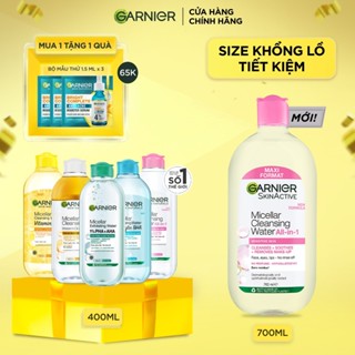   CÓ SIZE MỚI  Nước Tẩy Trang làm sạch sâu dịu nhẹ cho mọi loại da - Garnier Micellar Cleansing Water 400ml & 700ml 