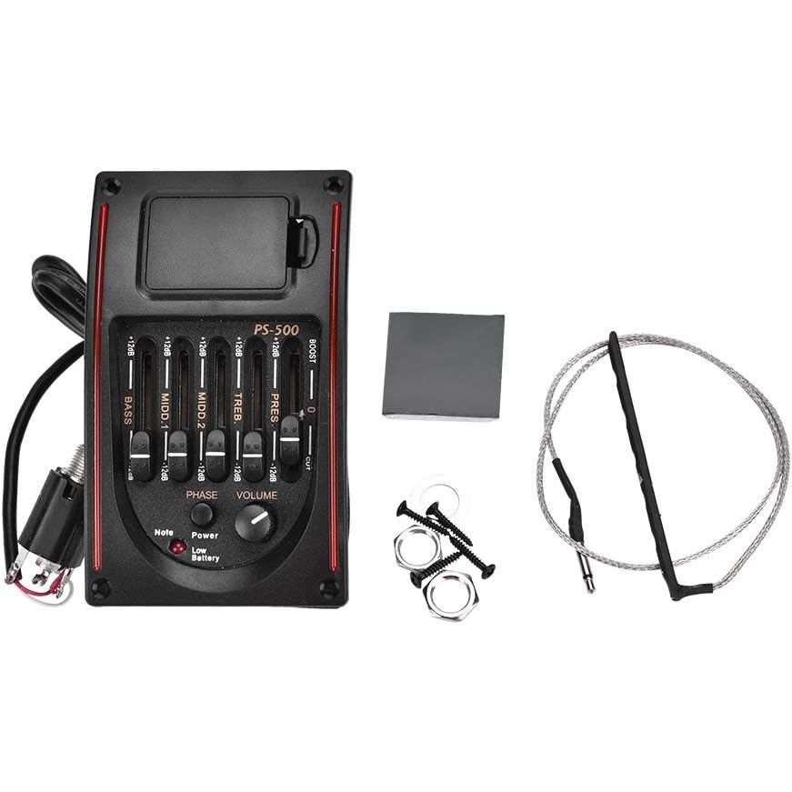 Pickup Under Saddle, PS 500 5Band Equalizer Digital Guitar Preamp Tuner Pickup cho Acoustic Guitar G