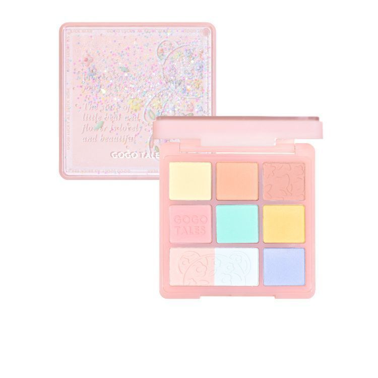 [Sẵn sàng] gogotales gogotales Bảng phấn mắt gấu lấp lánh Matte Earth Trà sữa màu trang điểm Blush H