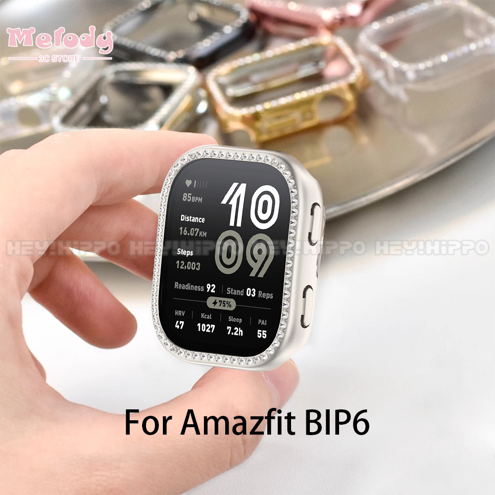 Dành Cho Amazfit Bip 6 Vỏ PC Phong Cách Kim Cương Bảo Vệ Màn Hình Ốp Lưng Bip6