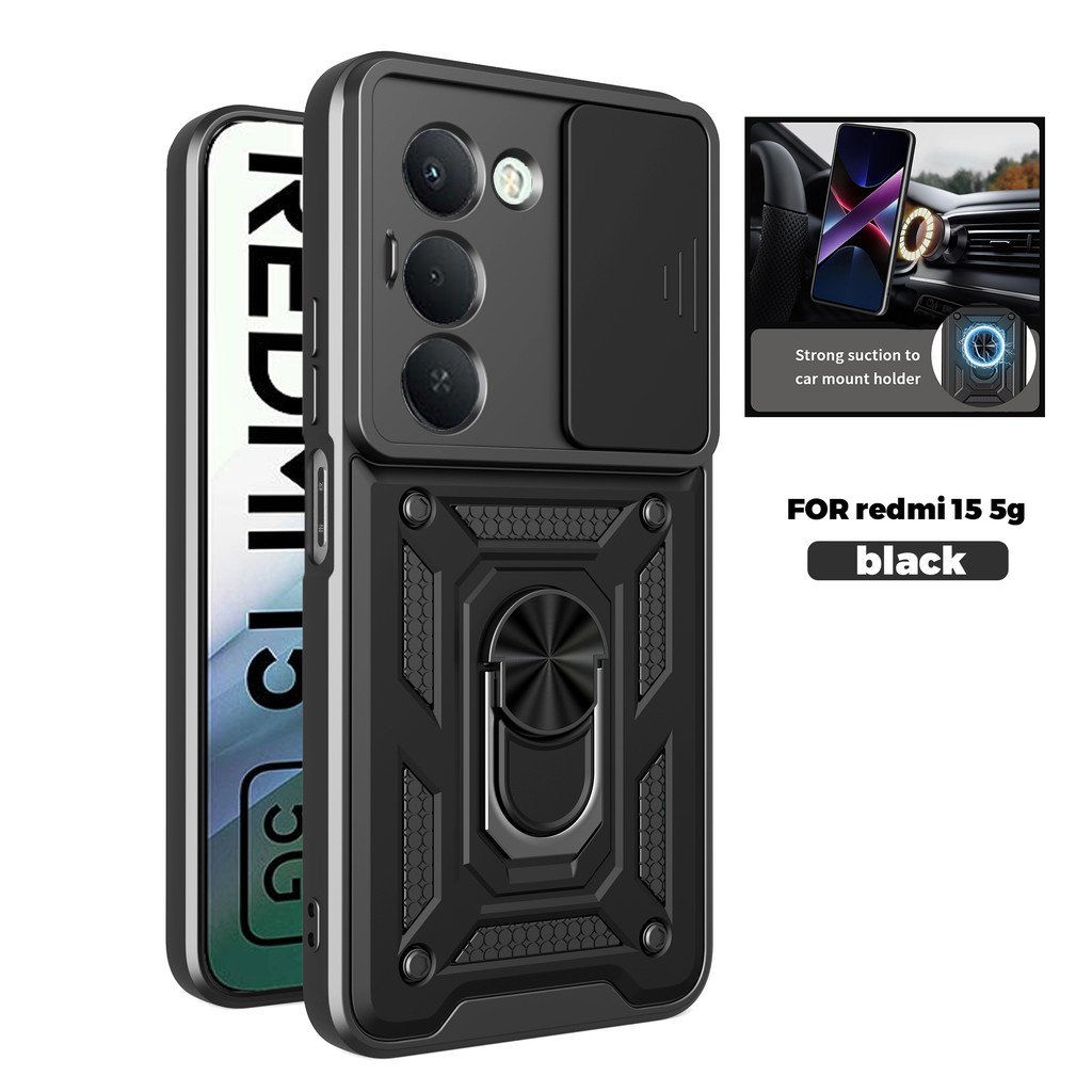 Dành Cho Remi15C A5 171mm (Globa) Vỏ Bảo Vệ Giáp Có Vòng Từ Tính Cho Redmi 15 13 14C 13C Vỏ Điện Tho