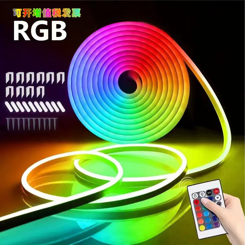 R RGB Neon Light Bar led Silicon linh hoạt Dải đèn neon 24 nút Điều khiển ứng dụng Bluetooth Mini Dả