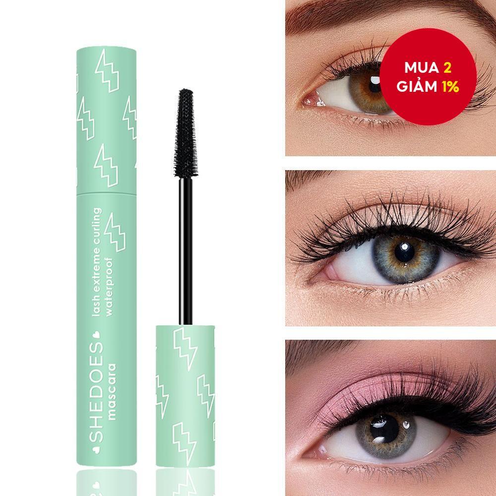 Cô ấy trang điểm mắt với Mascara 6D không thấm nước, làm dày, dài và cong mi, phụ kiện trang điểm.