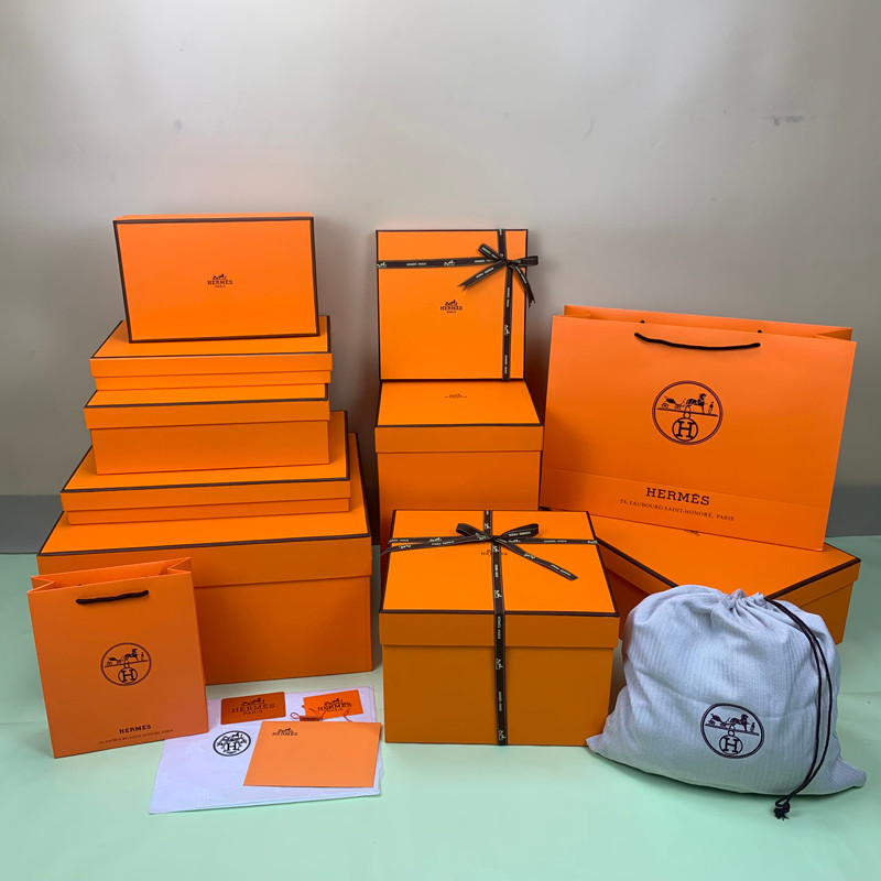 * * HERMES HERMES Túi Giấy Túi Quà Tặng Khăn Quần Áo Hộp Quà Tặng Thắt Lưng Nước Hoa Bao Bì Hộp Tote