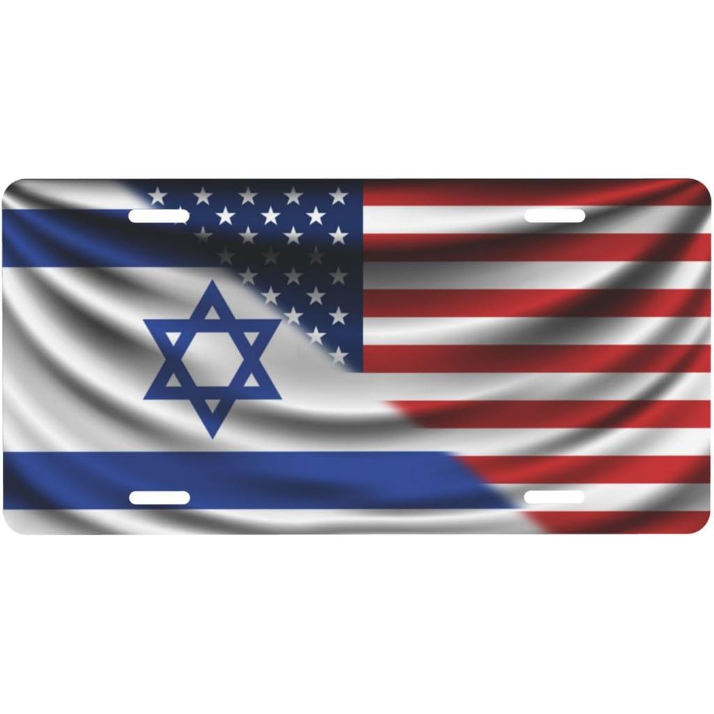 Israel Cờ Israel Và Cờ Mỹ Biển Số Dành Cho Nam Nữ Cá Tính Trang Trí Xe Phía Trước Ốp điện thoại Mới 