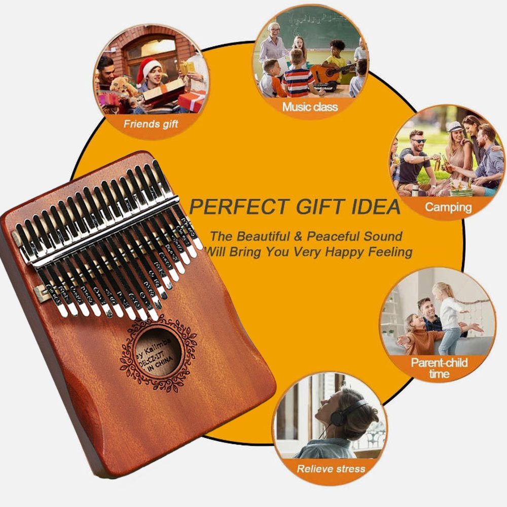 17 Keys EQ Kalimba Mbira Calimba Solid Acacia Thumb Piano Link Speaker