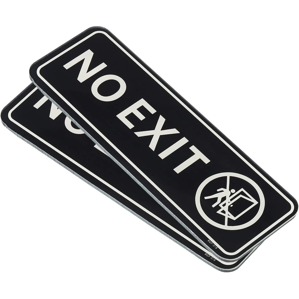 PATIKIL No EXIT Sign, 2 gói Acrylic 9 "x3" Nhãn dán cửa tự dính Dải gắn cho văn phòng Khách sạn doan