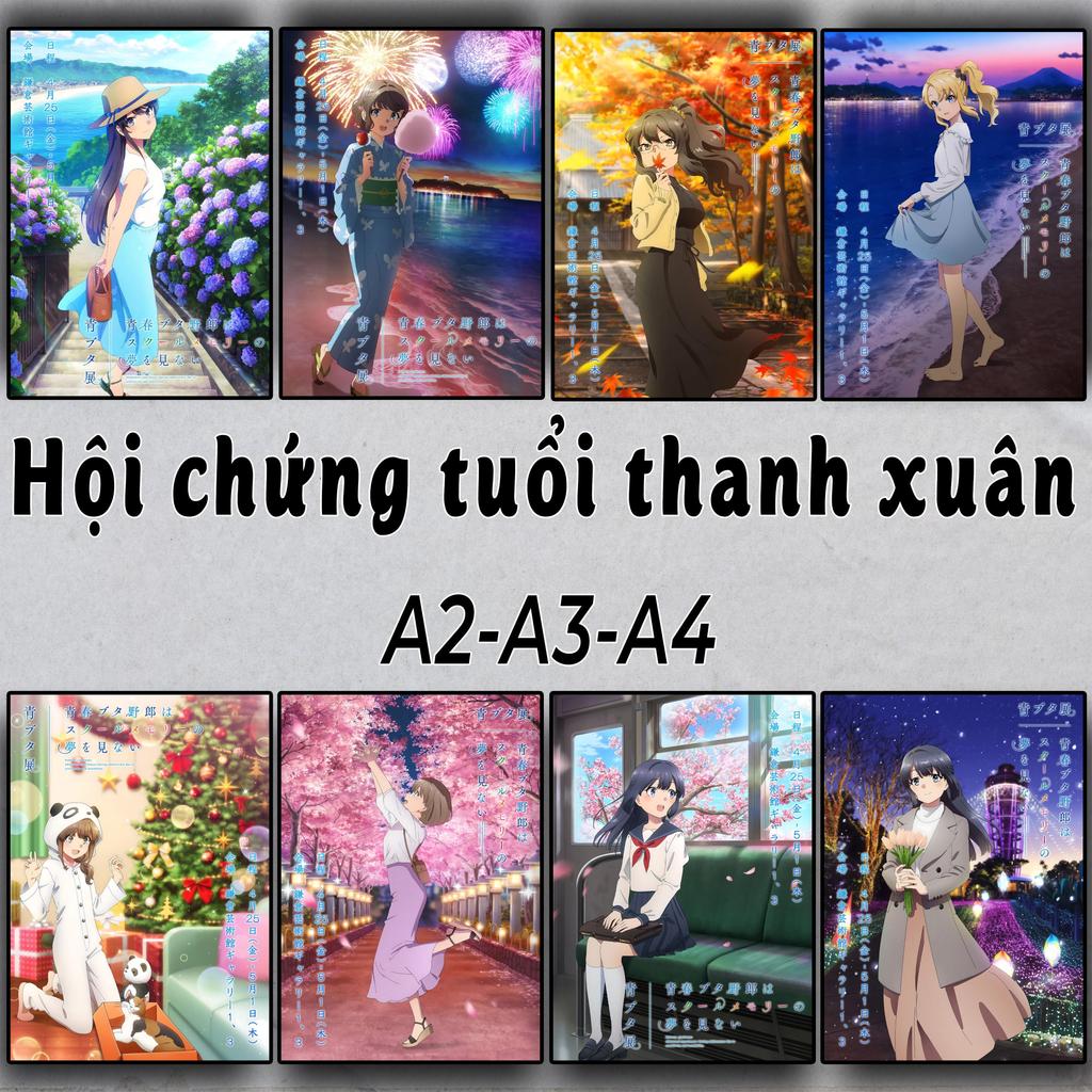 Combo Hội chứng tuổi thanh xuân - Poster Anime A2 A3 A4 - Dán tường | Seishun Buta Yarou | AoButa | 