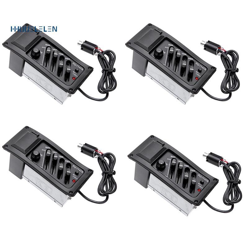 4 Bộ EQ-7545R 4 Band Acoustic Guitar EQ Preamp Equalizer EQ 7545R Bộ khuếch đại bán tải Đầu ra 6.5MM
