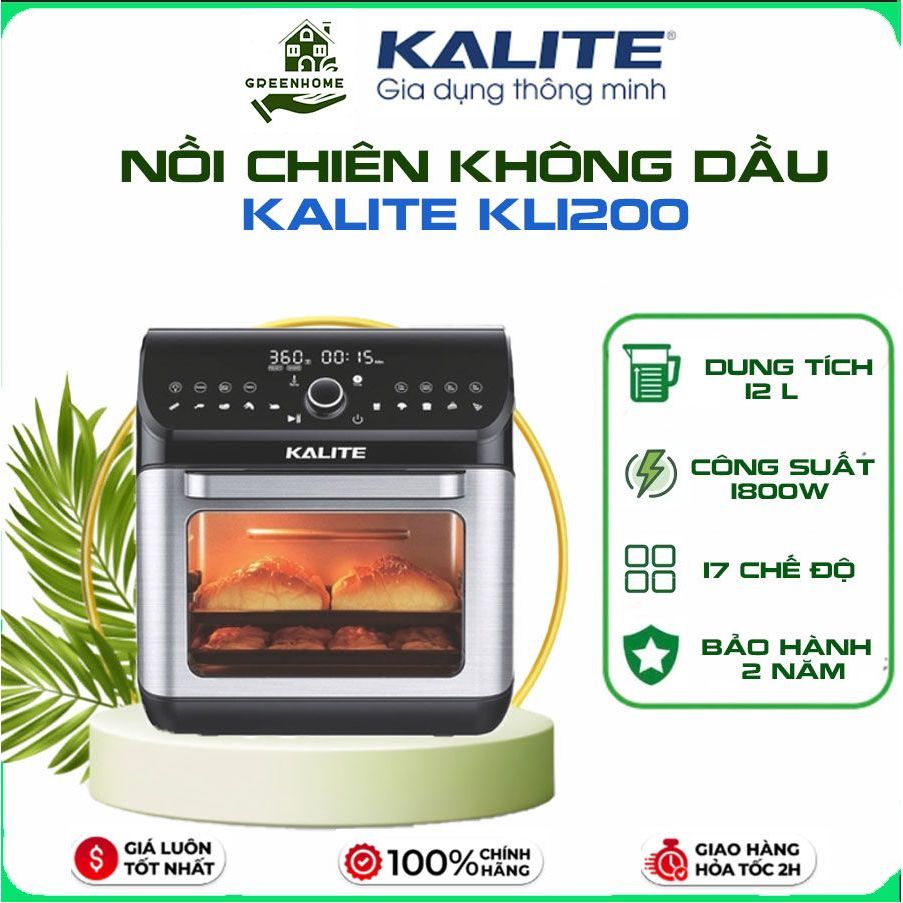 Nồi chiên không dầu Kalite KL1200, Công suất 1800W, Dung tích 12L, Hàng Chính Hãng