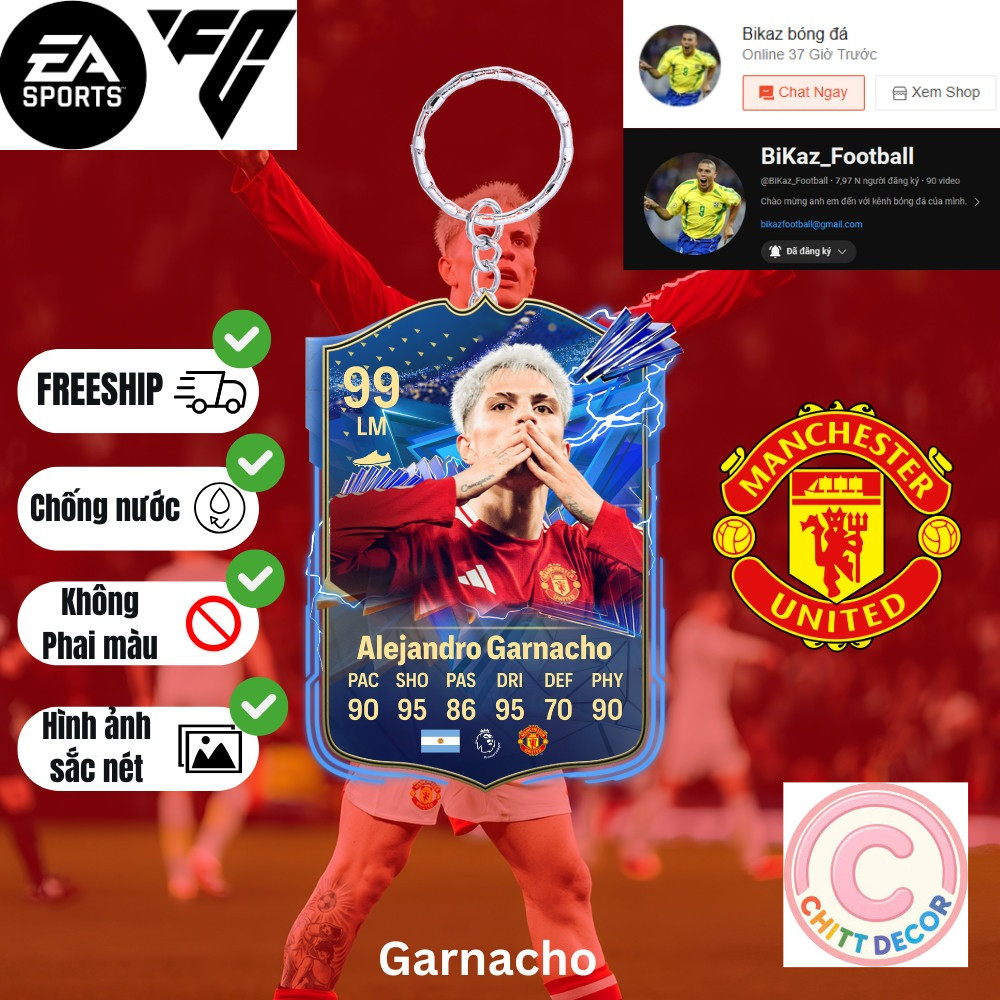 MÓC KHOÁ CẦU THỦ - GARNACHO