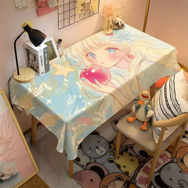 【Ready Stock】 Fairy Tale Girl Tablecloth Cartoon Girlish Student Dormitory Desk Tablecloth Room Bedr