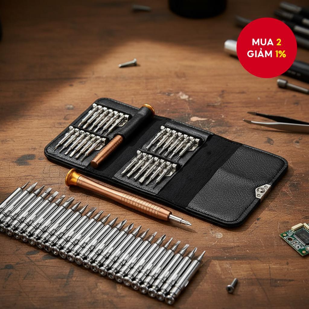 Bộ tua vít chính xác 24 trong 1, bộ dụng cụ sửa chữa mini từ tính cho PC, điện thoại di động, Torx, 