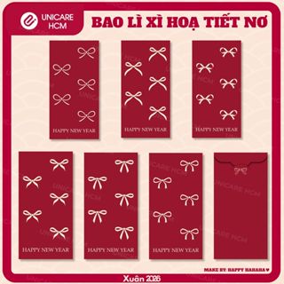  Bao lì xì Tết 2026 Bính Ngọ set 60 chiếc bao lì xì thiết kế độc quyền giấy C150 cán màng cao cấp 