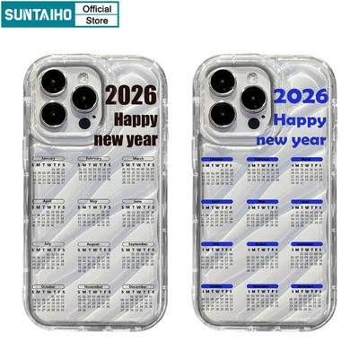 Ốp Điện Thoại Suntaiho Đơn Giản 2026 Lịch Năm Mới Vui Vẻ Trong Suốt Mềm Cao Cấp Chống Sốc Cho iPhone 11 12 13 14 15 16 17 Pro Max IP 7 8 Plus Iphon X XS XR Xs max