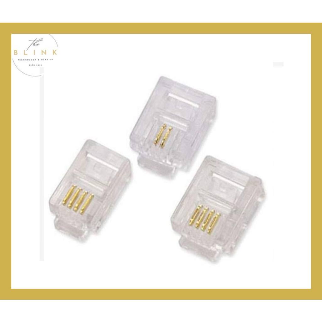 Đầu bấm line điện thoại RJ11 2 line ( 2 tim ) , 4 line ( 4 tim ) loại A (bịch 100 cái)