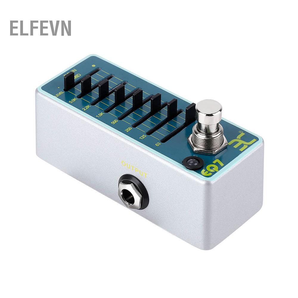 Elfevn Elfevn Btuty EQ7 Guitar Equalizer Effect Pedal 7-Band EQ Vỏ kim loại hoàn toàn True Bypass