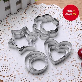  12   20 Chiếc Hình Trái Tim Ngôi Sao Hoa Vòng Tròn  Ngôi Sao Lục Giác  Bánh Quy Inox Hoa Ngôi Sao Tròn Cắt Bánh Quy Khay Nướng Trang Trí Khuôn Bánh DIY Đồ Dùng Nhà Bếp 