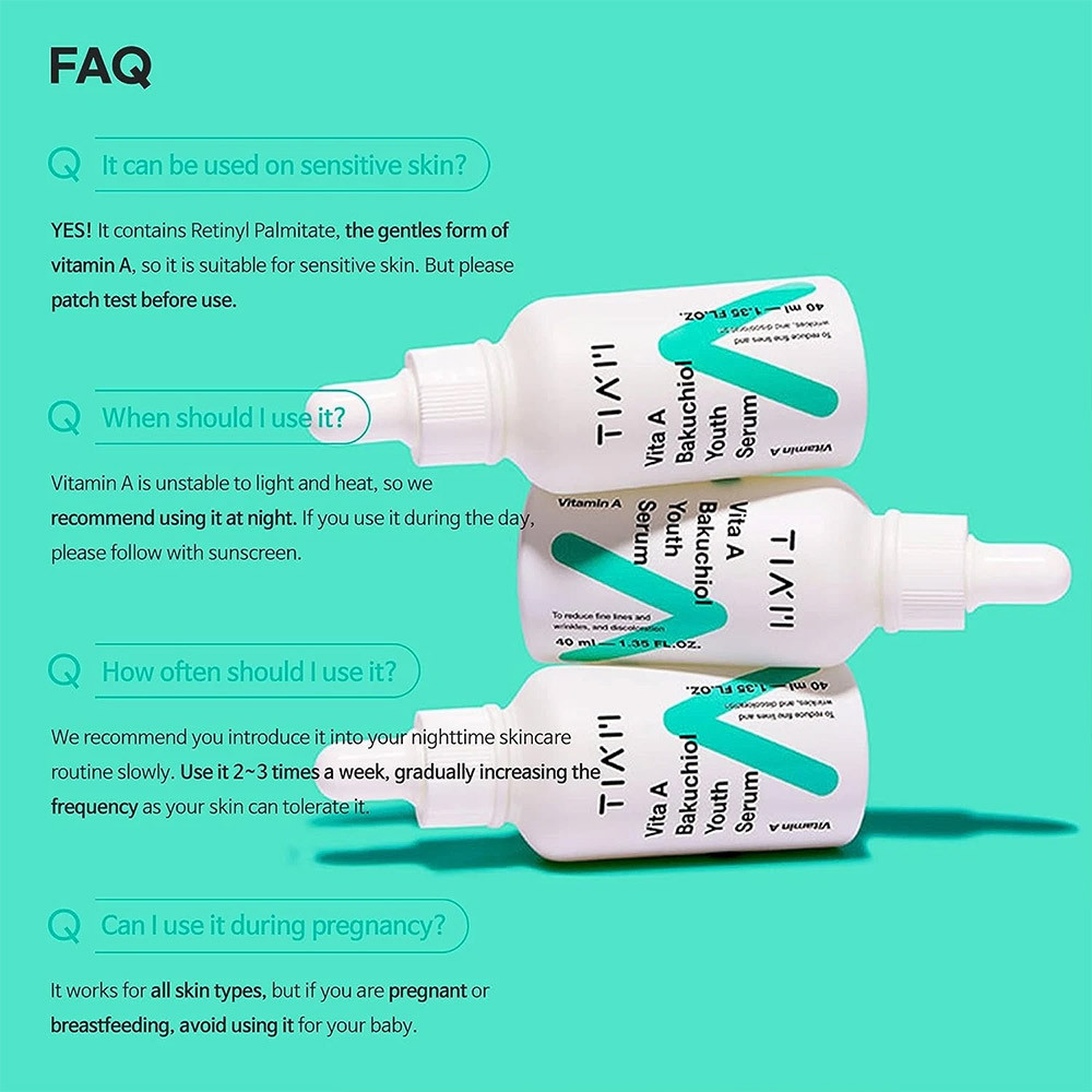 TIAM Vita A Bakuchiol Youth Serum - 40ml, Korean Cosmetics, KBeauty