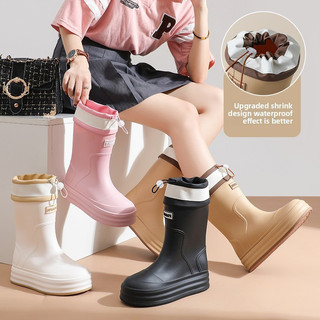 Giày đi mưa nữ Cotton chống thấm nước bổ sung, Giày chống trượt đi bộ đường dài miệng