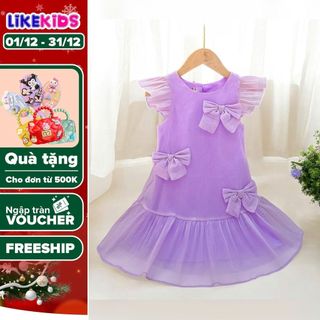  Đầm váy dễ thương thoáng mát cho bé gái mặc đi chơi tiệc kiểu dáng HÈ BA NƠ T27 nhiều size đa dạng mẫu - LikeKids 