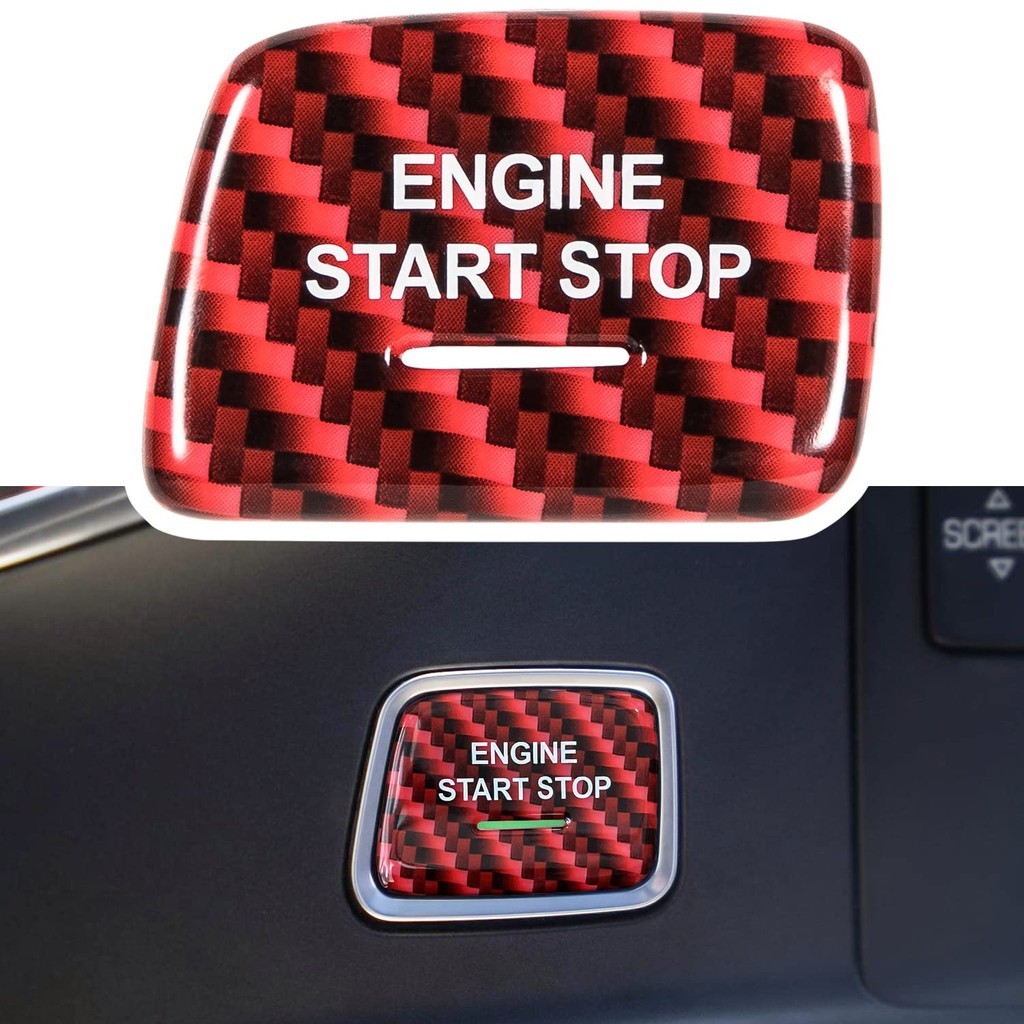 Sợi Carbon Keyless Động Cơ Khởi Động / Dừng Nút Nhấn Bao Viền Cho Chevrolet Corvette C7 Z06 Z51 ZR1 