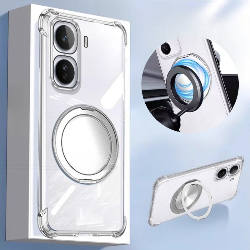 360° Giá Đỡ Xoay Từ Tính Cho IQOO Neo 11 Sạc Không Dây Chống Rơi Silicon Mềm Trong Suốt Cho IQOO Neo