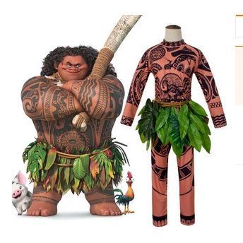 2025 Moana Maui Cosplay Tóc Giả Bộ Trang Phục Dành Cho Người Lớn Trẻ Em Halloween Trang Phục Anime C