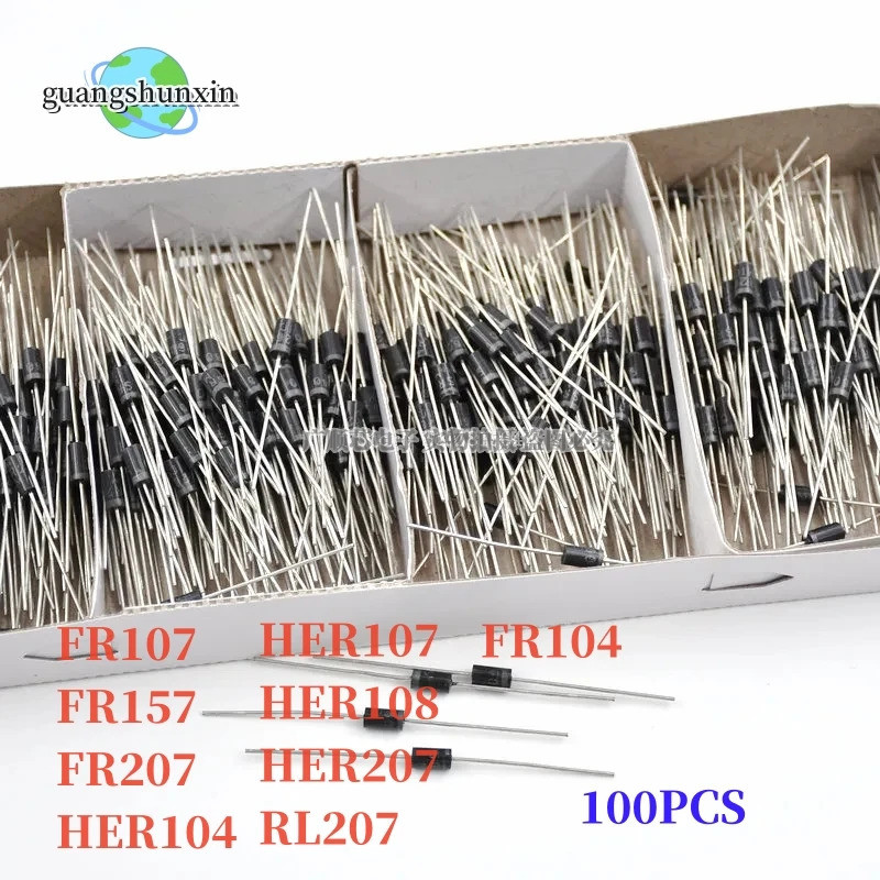 100 CÁI FR104 FR107 FR157 FR207 RL207 HER104 HER107 HER108 HER207 Diode chỉnh lưu Schottky còn hàng 