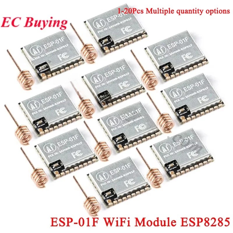 1-20 Chiếc ESP-01F ESP8285 Cổng Nối Tiếp Sang WIFI Mô Đun Không Dây 8Mbit Ăng Ten IOT ESP 01F 2.4Ghz