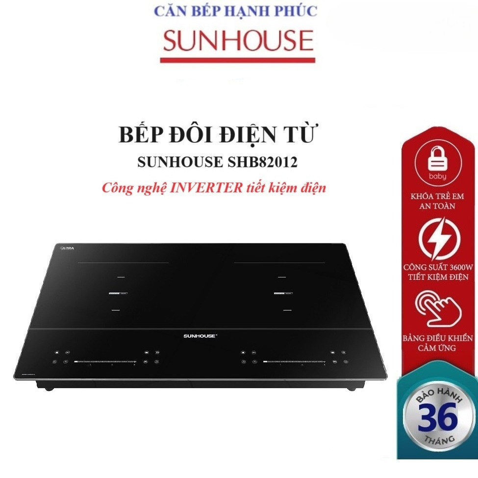 BẾP ĐÔI ĐIỆN TỪ SUNHOUSE SHB82012_Công nghệ INVERTER tiết kiệm điện