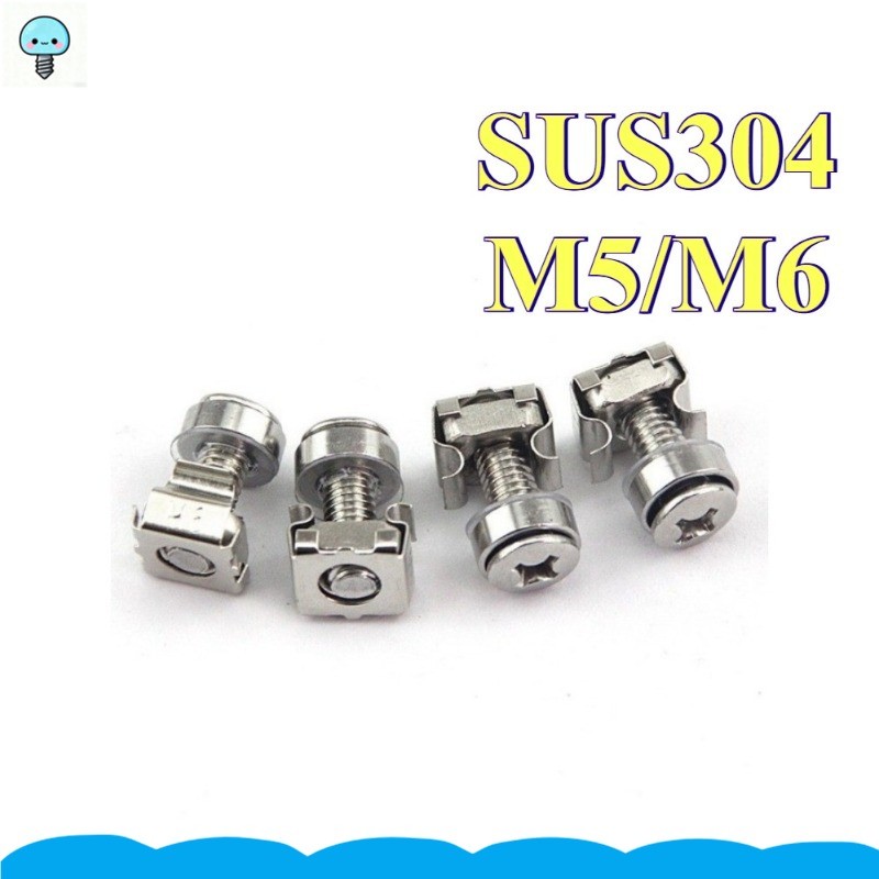 304 Tủ Inox Vít Snap Nut Crown Vít Snap Switch Tủ Mạng Máy Chủ M5 / M6 GHA