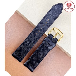 [Đen] (Không độn) Dây đồng hồ da bò thật vân Epsom phom mỏng BO-79 cao cấp size 10 12 13 14 15 16 17 18 19 20 21 22 24mm
