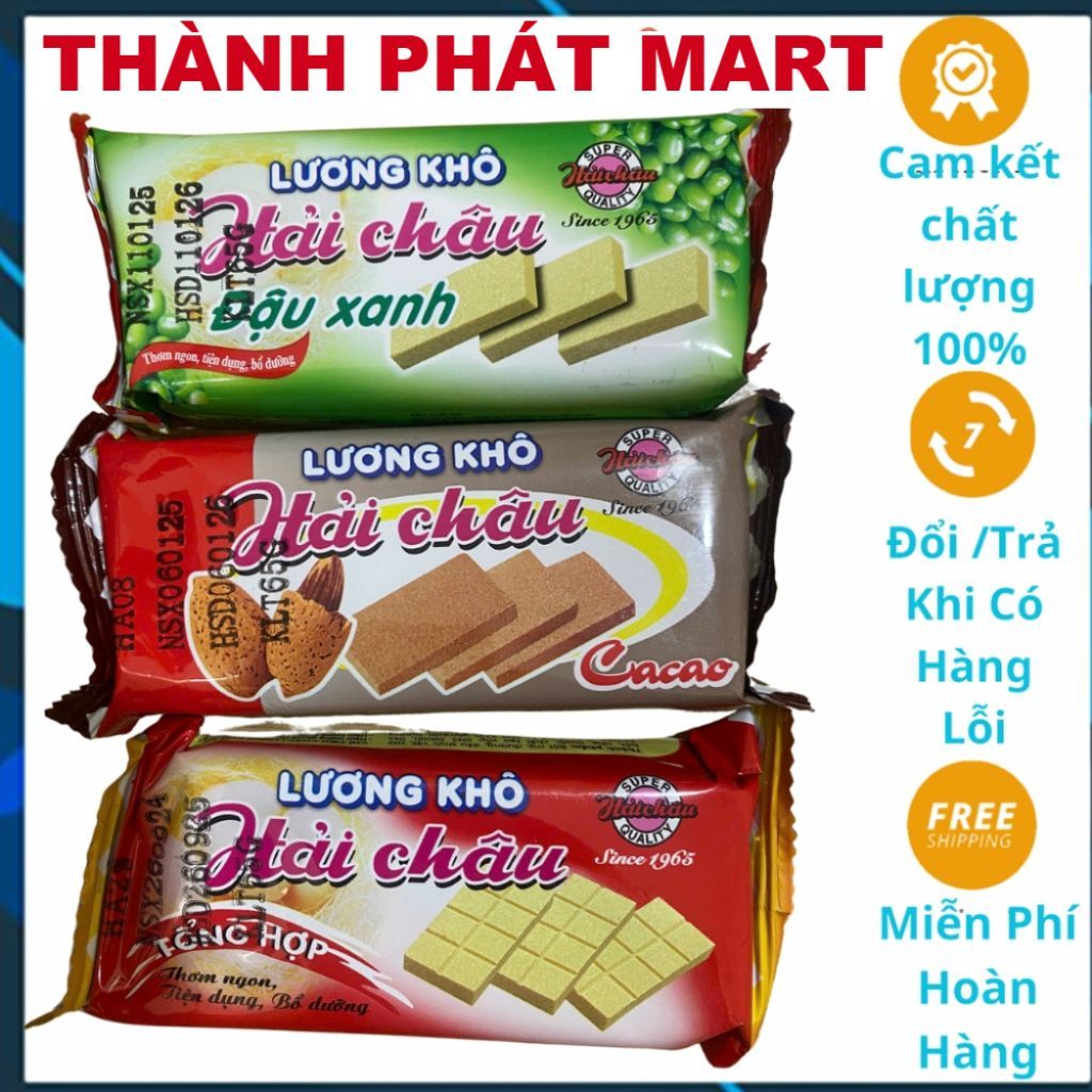 (COMBO 10 GÓI) Lương khô Hải Châu loại 1, lương khô Hải Châu 65g, lương khô ca cao đậu xanh tổng hợp