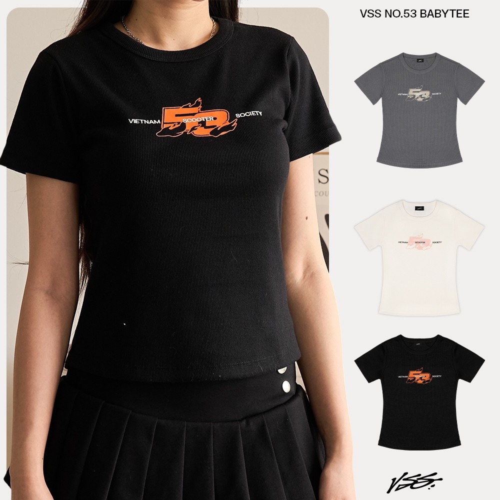 Áo Thun Baby Tee Nữ VSS Chính Hãng Thun Gân Co Giãn Ôm Body Chiết Eo Tôn Dáng - VBBT02